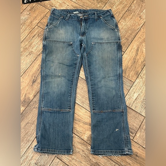 Carhartt double knee medium wash worn in jeans 12x28 - Picture 1 of 6